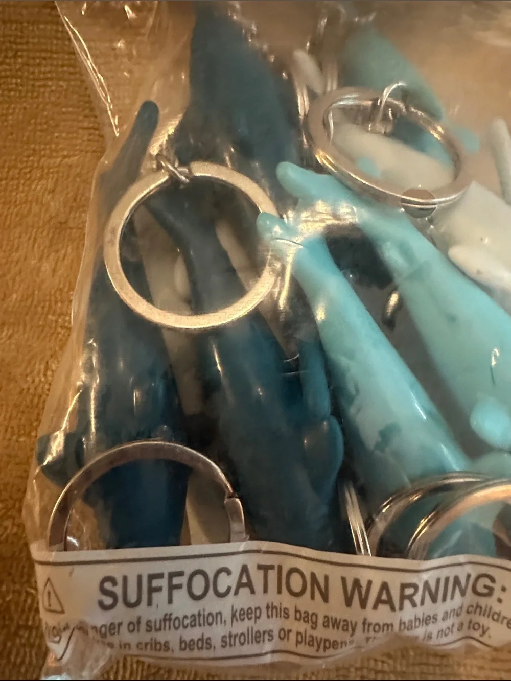 Spritz Dolphin Keychain Pack - Light Blue, Teal & White (12-Count)